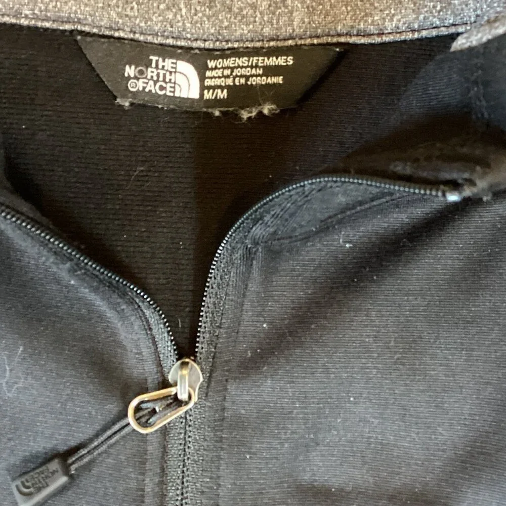 The North Face Women's 1/4 Zip Pullover Top Sz M Black/Gray #327B - Picture 8 of 10